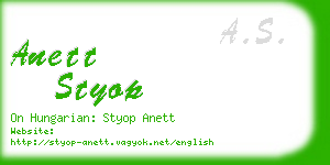 anett styop business card